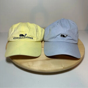 Bineyard Vines Hat Lot Of 2 Adjustable Hats Blue And Yellow hats